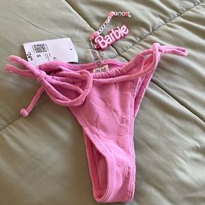 Pink Barbie, forever 21 swim bottoms bikini